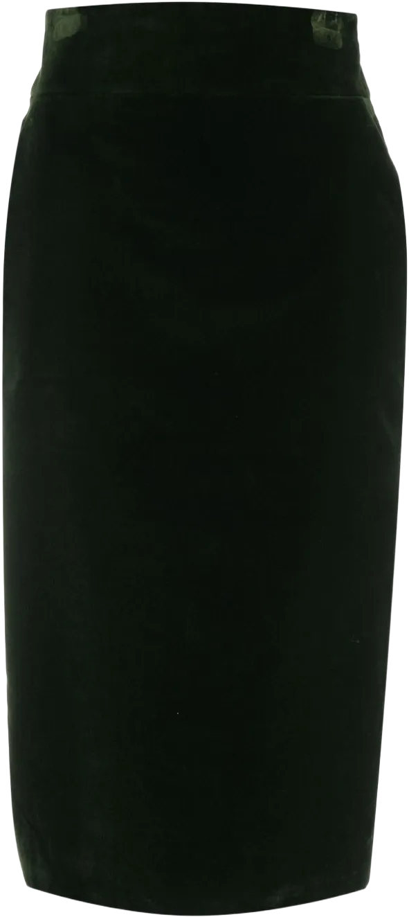 cotton velvet midi skirt