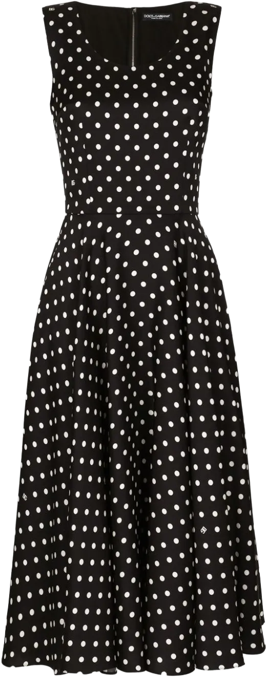 polka-dot midi dress