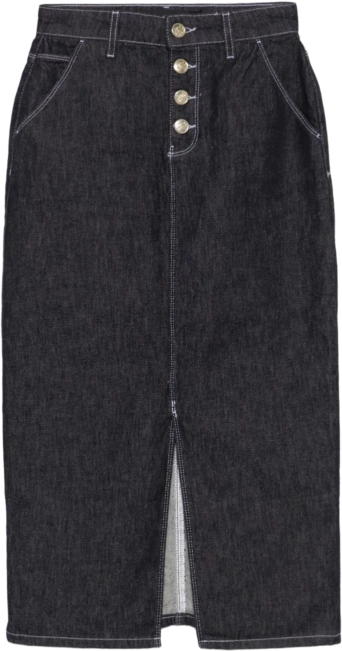 denim midi skirt
