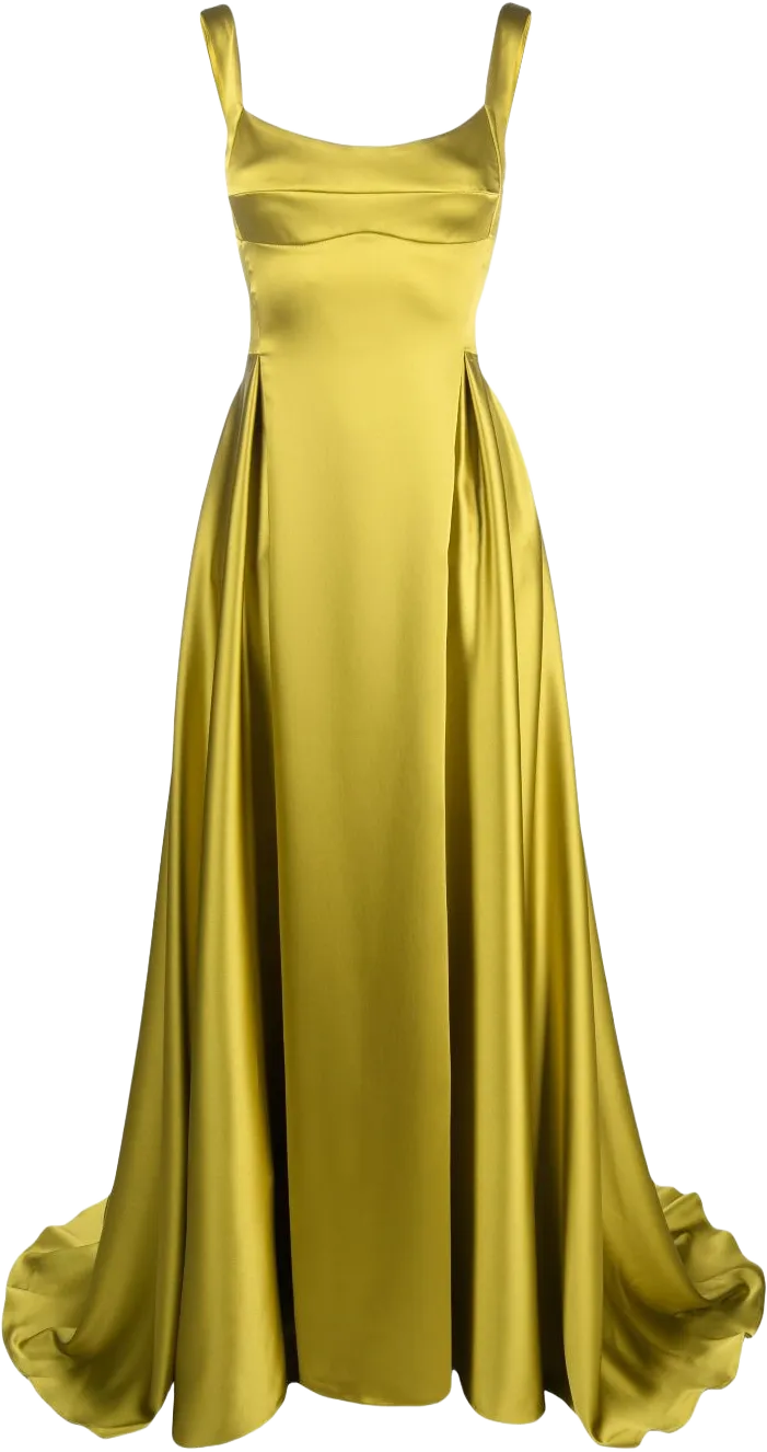 V-back satin gown