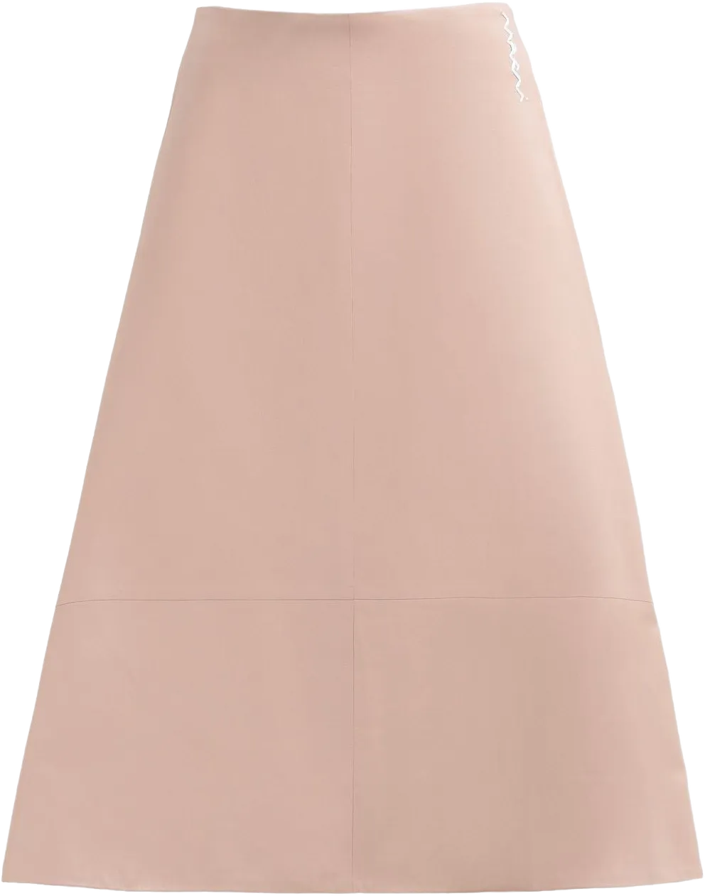 A-Line leather midi skirt