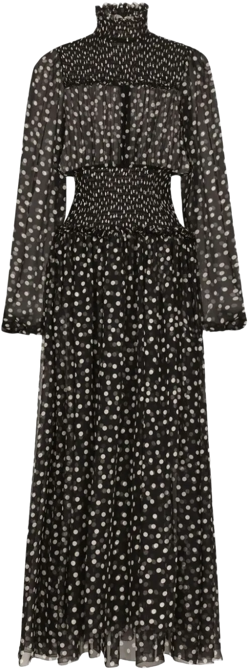 polka dot-print silk dress