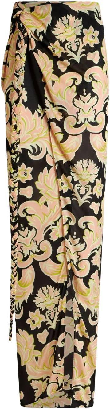 floral-print sarong skirt
