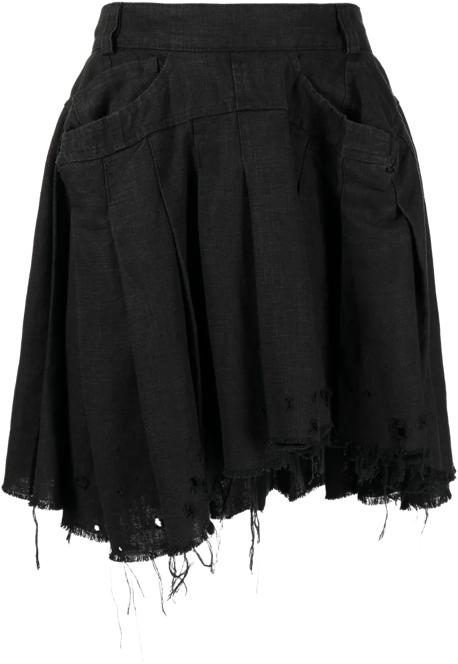 distressed-effect mini skirt