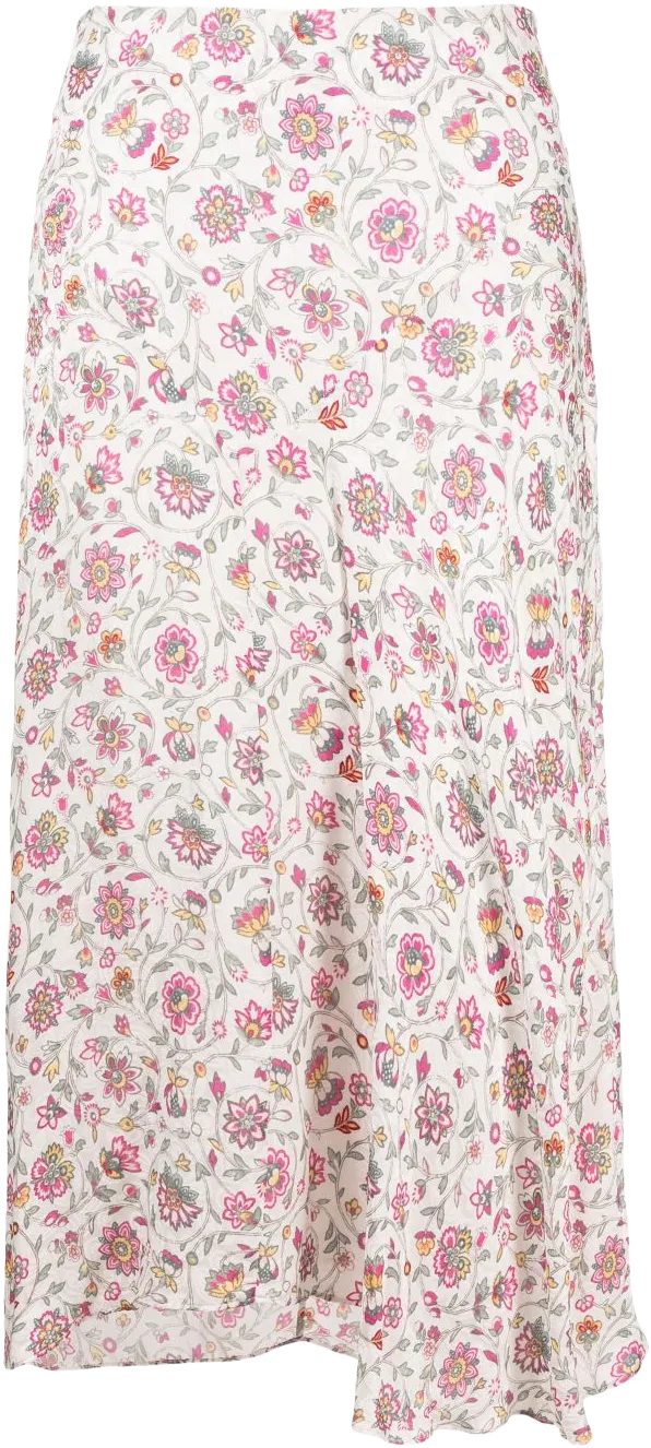 Lisanne floral-print asymmetric skirt