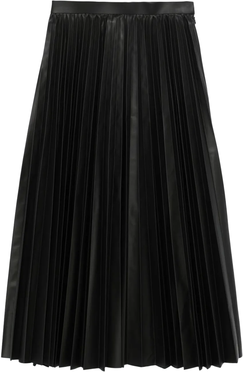 pleated midi skirt