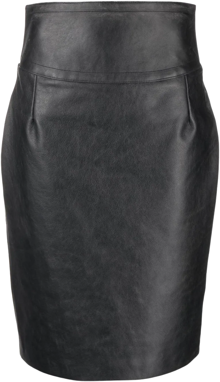 buckle-detail leather pencil skirt