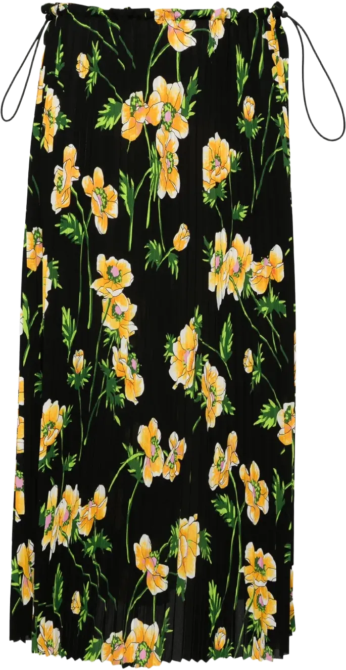 floral-print midi skirt