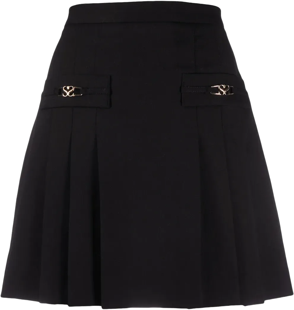 pleated mini skirt