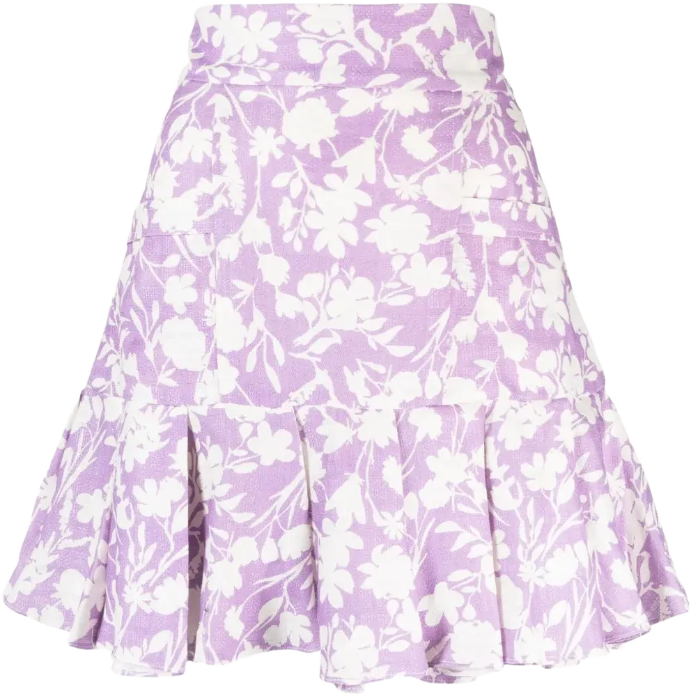 Arielle ruffle-hem linen mini skirt