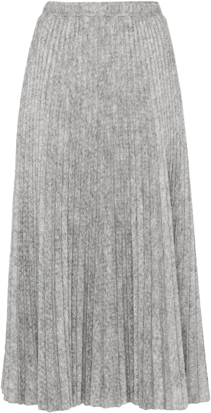 pleated midi skirt