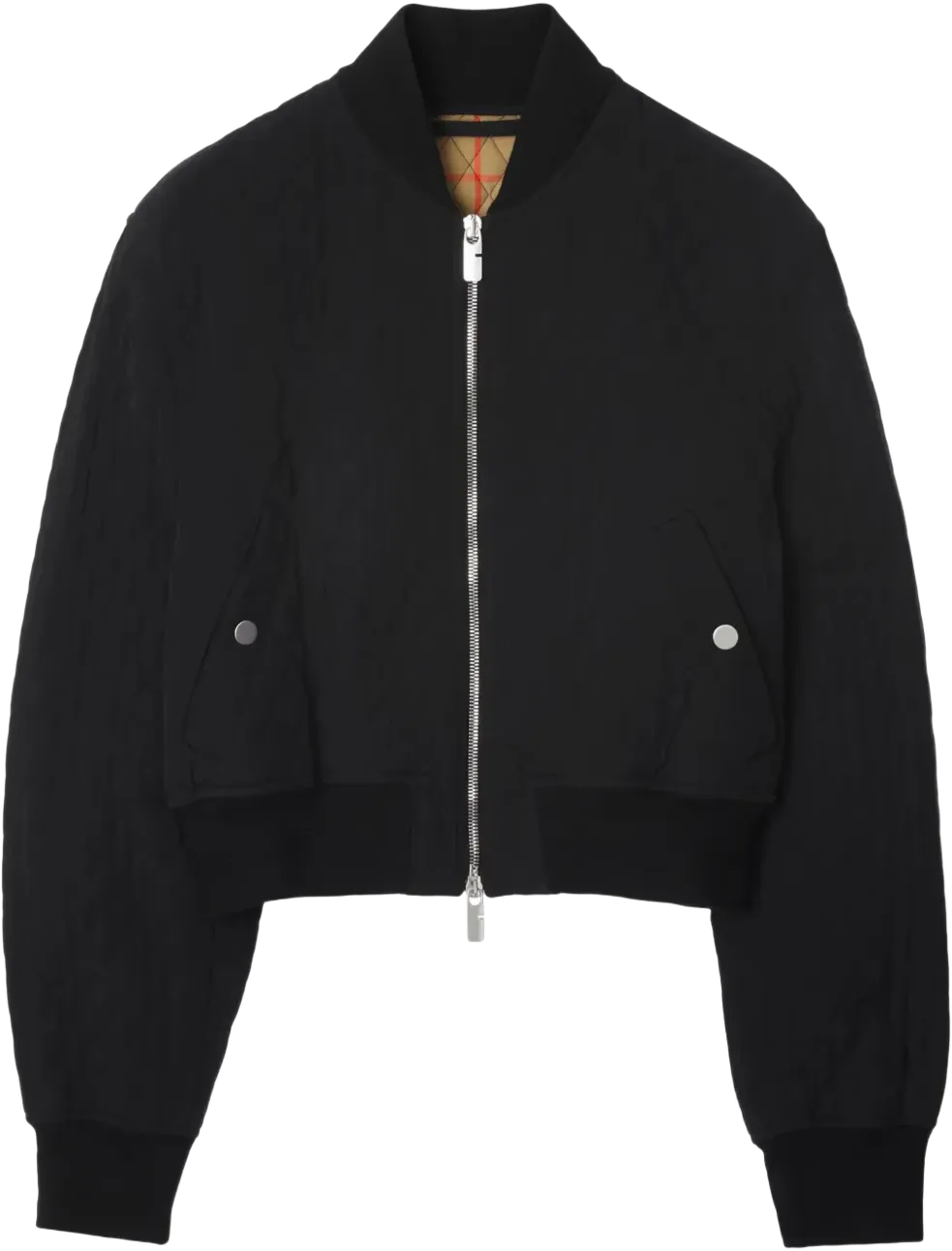 quilted cropped bomber jacket