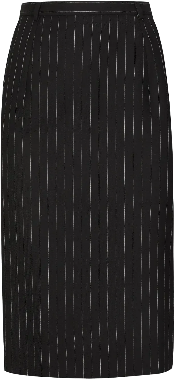 pinstripe-pattern wool skirt 