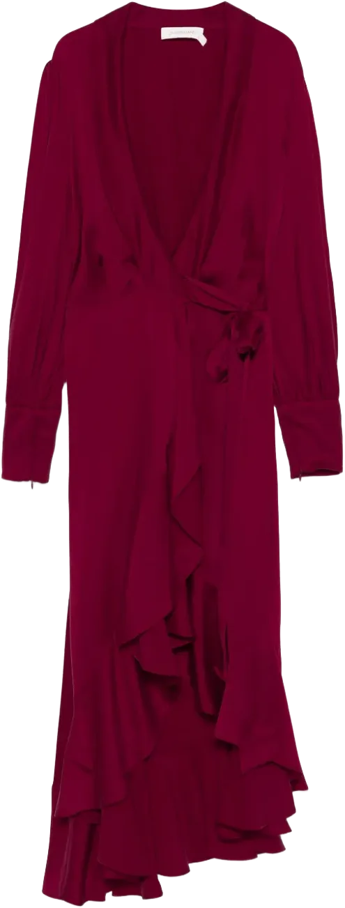 wrap silk midi dress