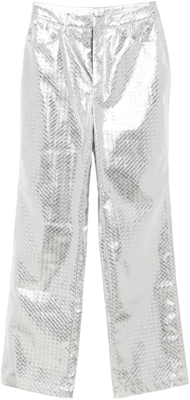 braided straight-leg trousers