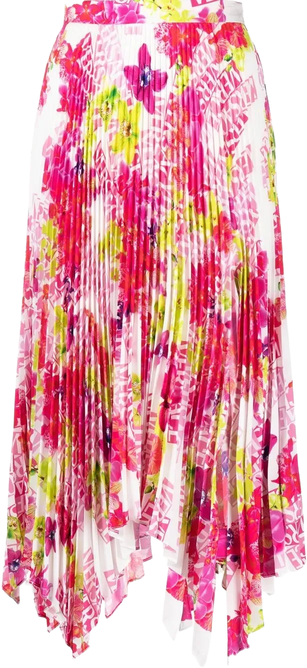floral-print pleated skirt