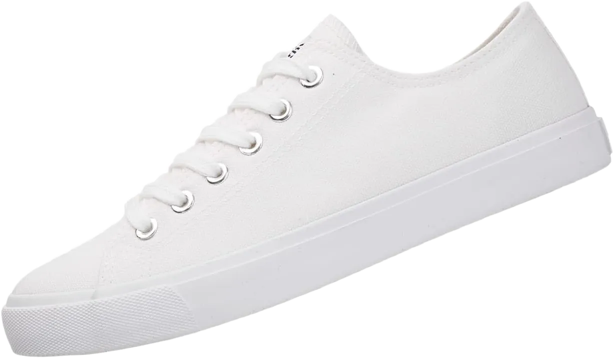 True to Size All White Low Top Retro Tennis Casual Skateboard Grip Sole Canvas Shoes Men/Women Sneaker Size (Black, White) 9 White
