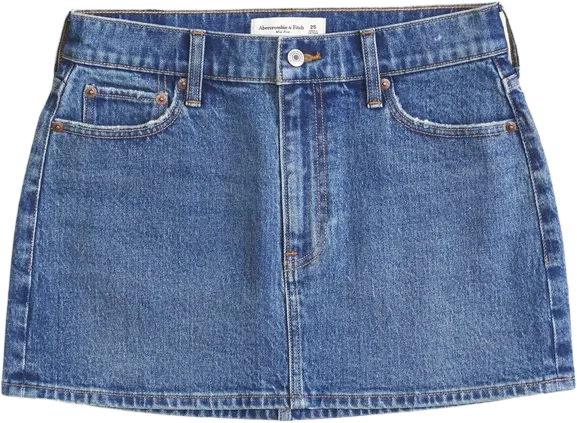 Mid Rise Denim Mini Skirt