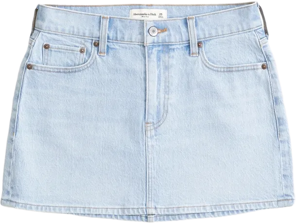 Mid Rise Denim Mini Skirt