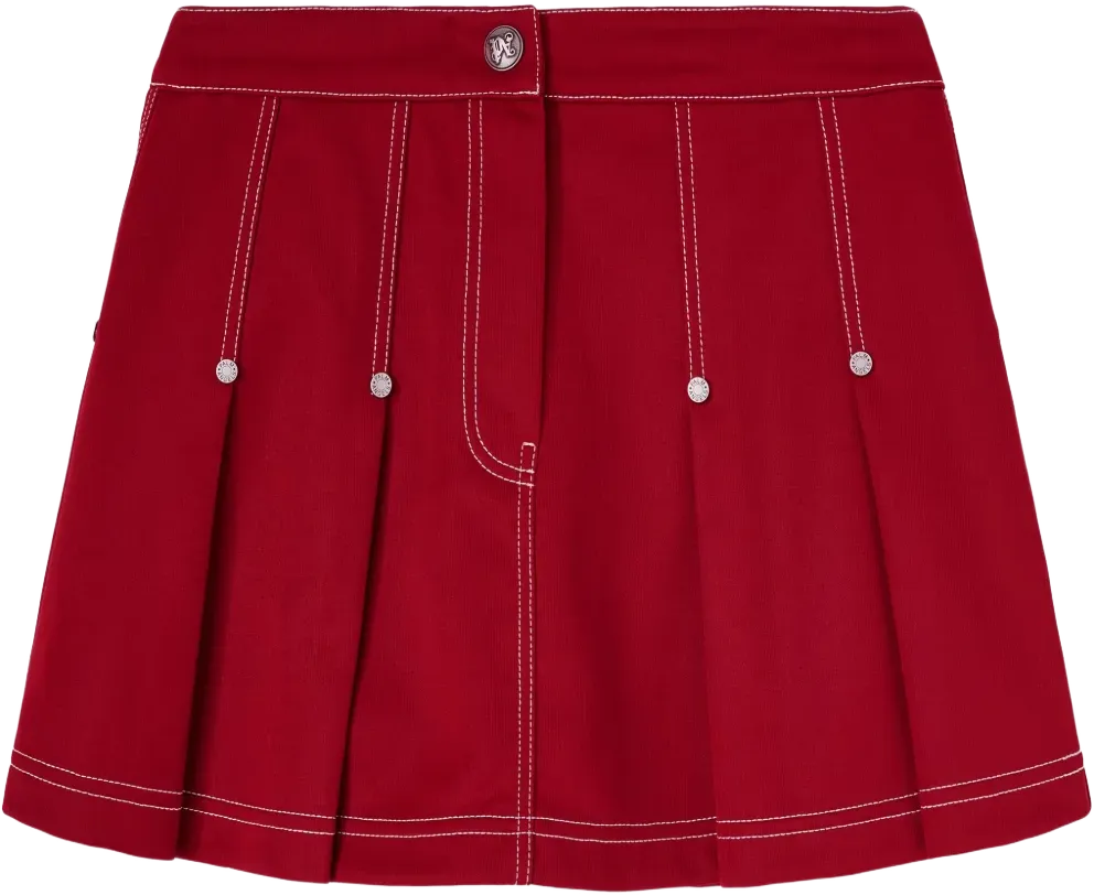 pleated mini skirt