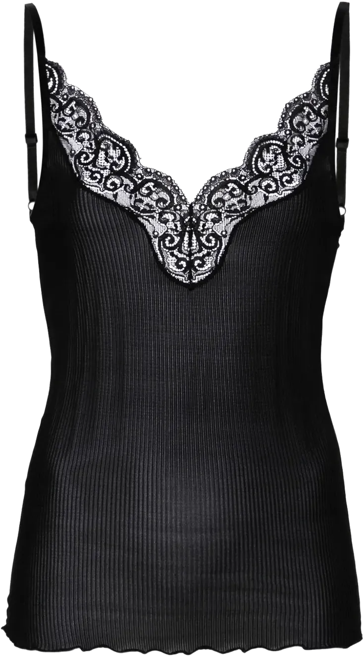 laced silk tank top