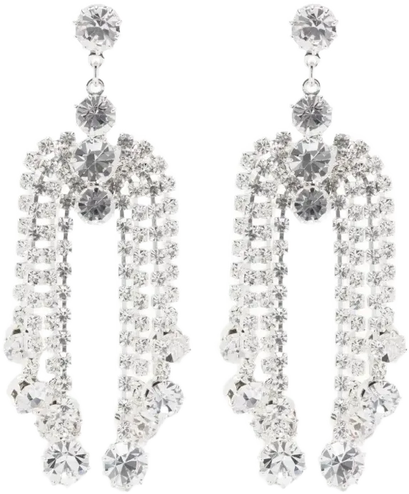 crystal-fringe drop earrings