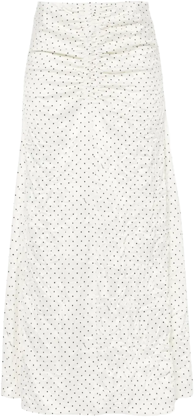 crinkled A-line midi skirt