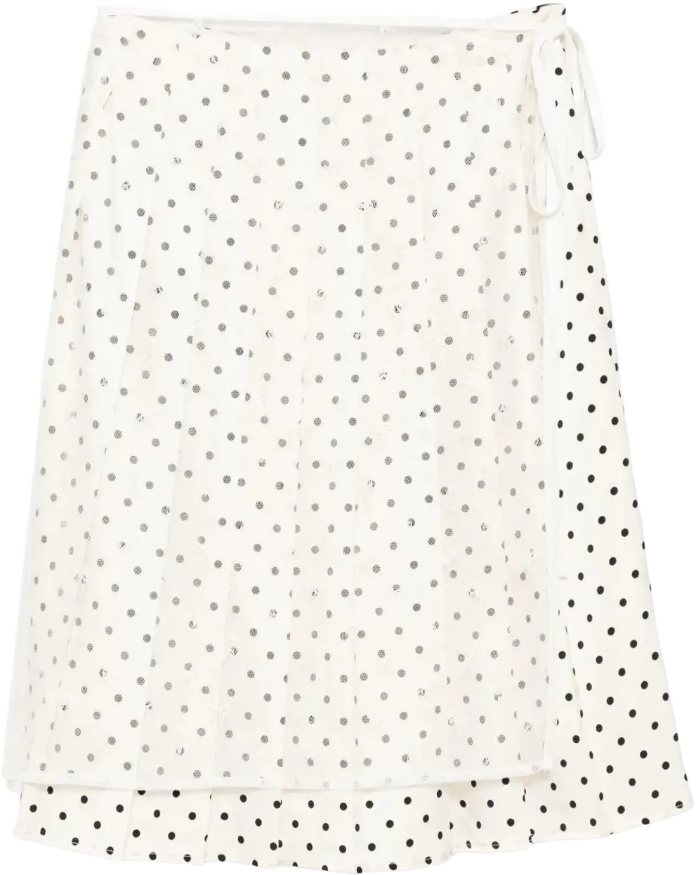 B+ AB Women's White Polka Dot Wrap Midi Skirt