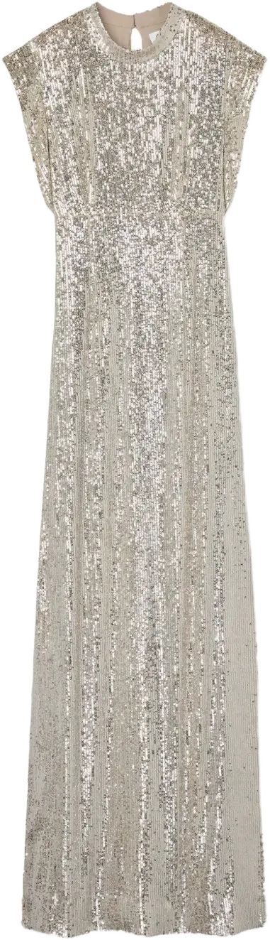 sequinned sleeveless gown