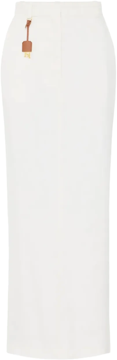 gabardine midi skirt