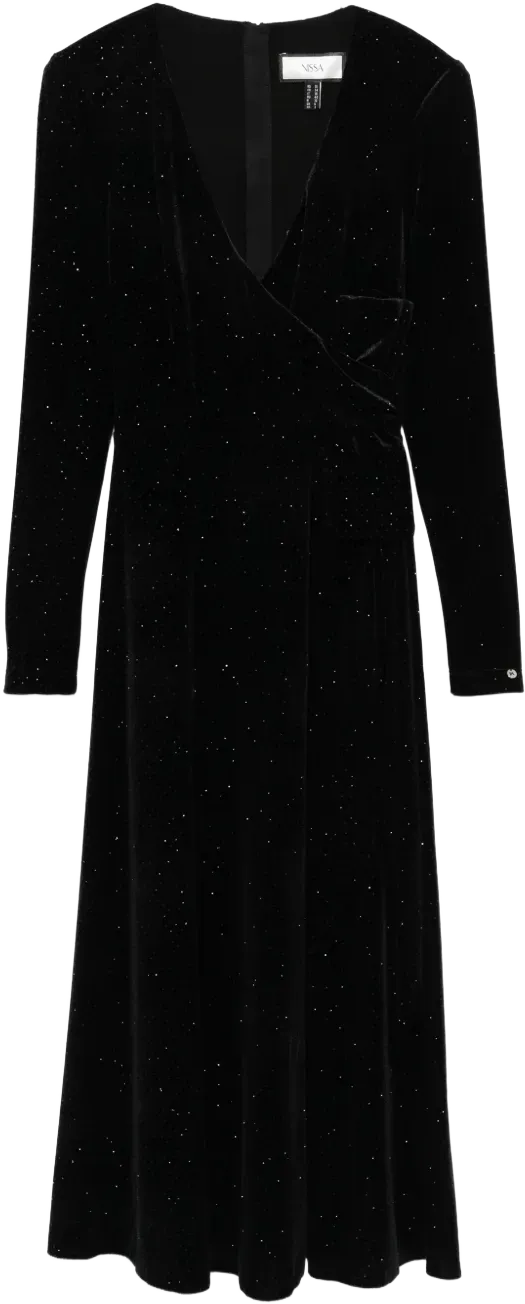 glitter-detail midi dress