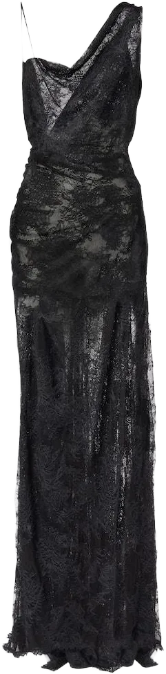 Vivienne Westwood Women's Black Bridal Lace Minerva Semi-Sheer Open-Back Gown