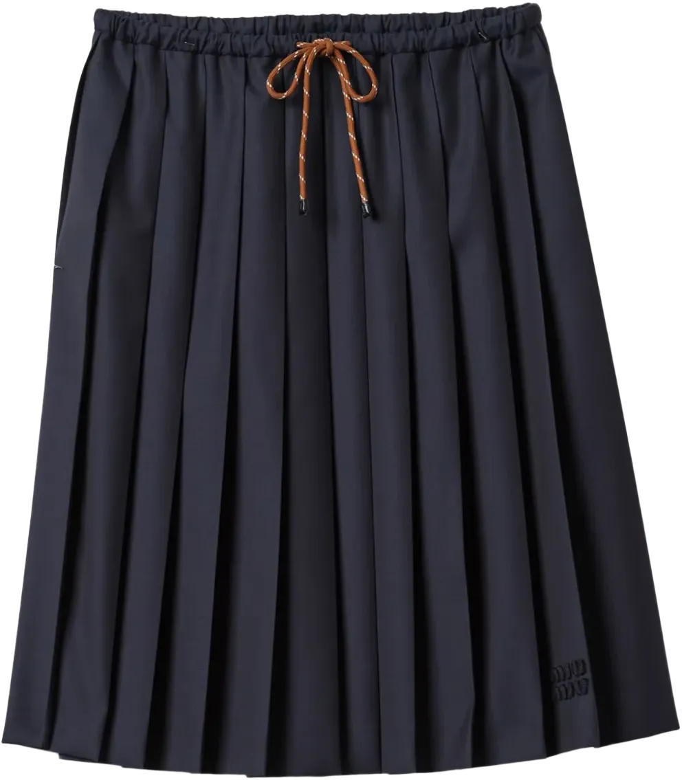 pleated midi skirt
