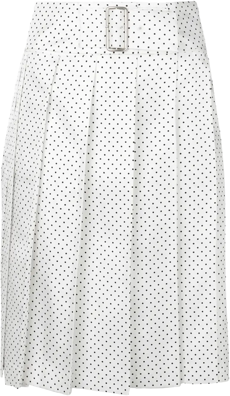 polka dot pleated wrap skirt