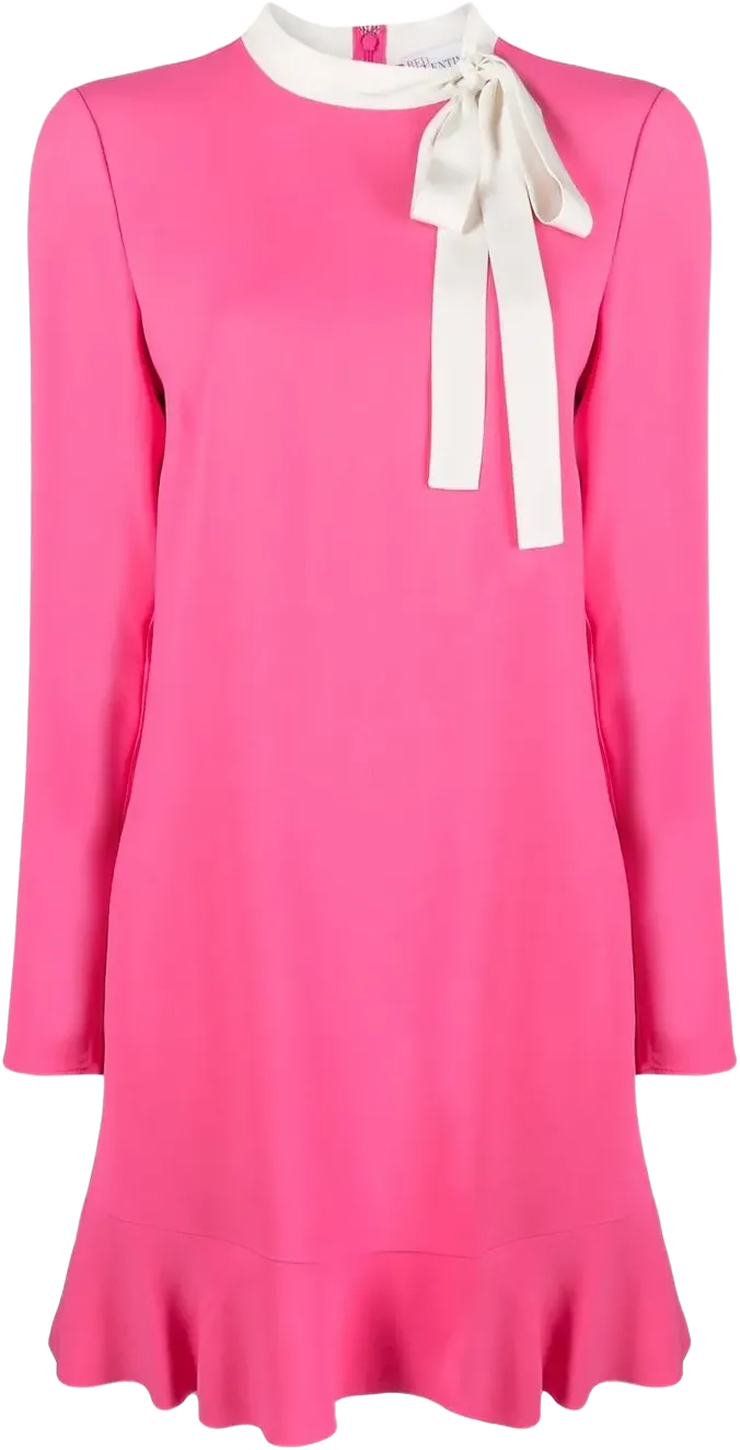 tie-front long-sleeved midi dress