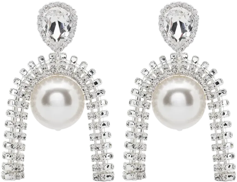 pearl-embellished drop earrings 