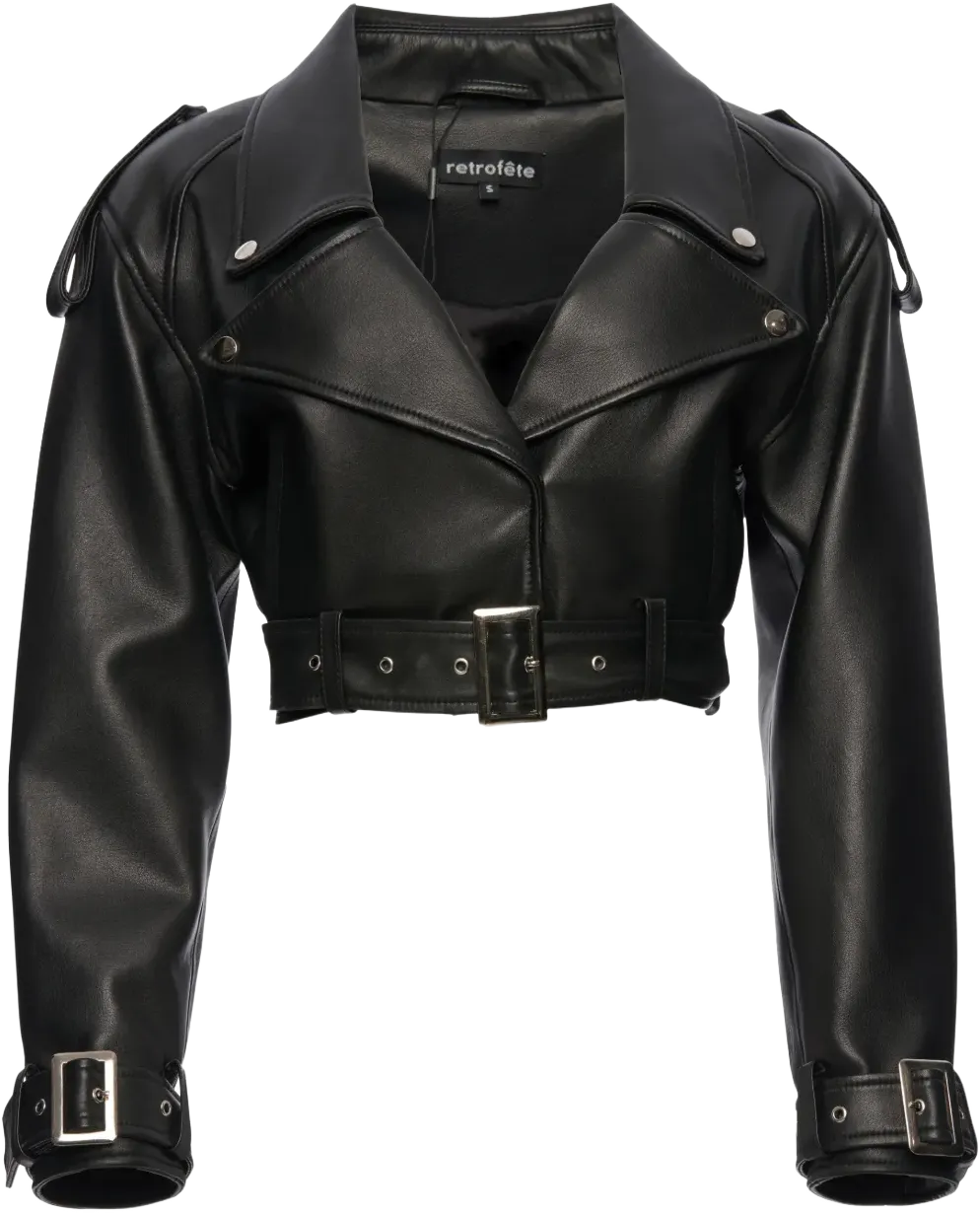 Victoria cropped biker jacket