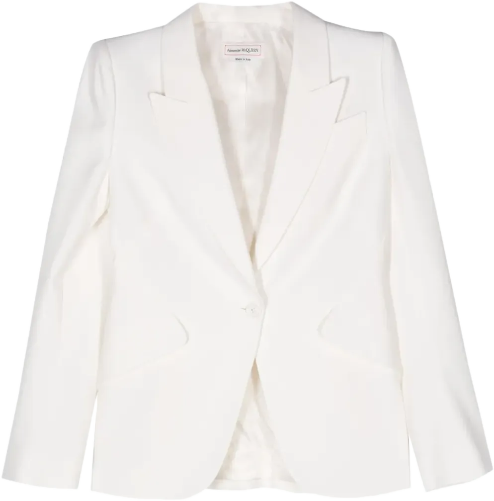 crepe peak-lapels blazer