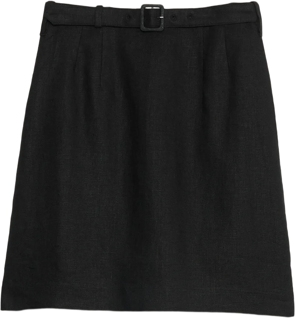 Sicily striped linen mini skirt