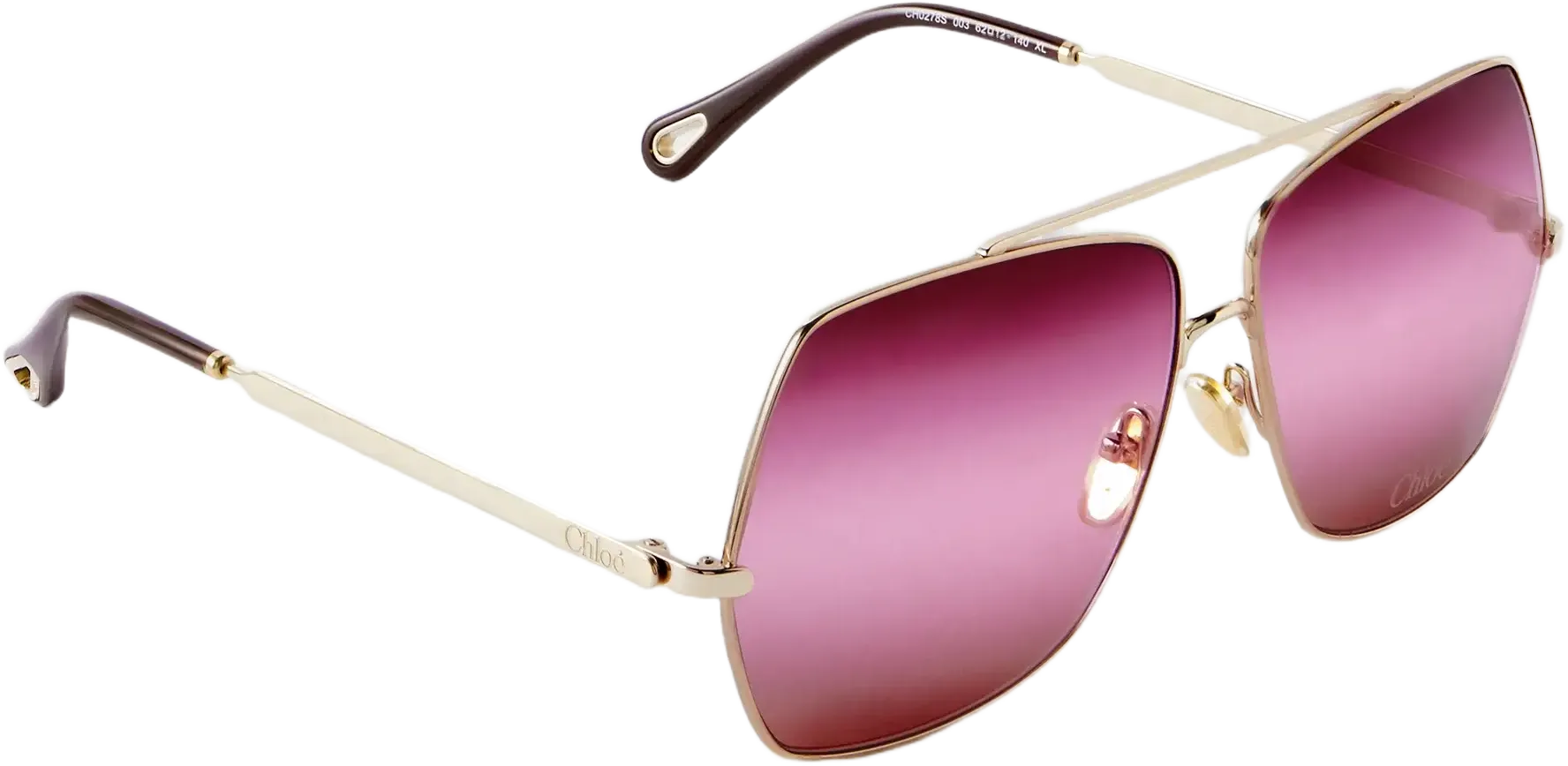 Oversized aviator-style gold-tone sunglasses