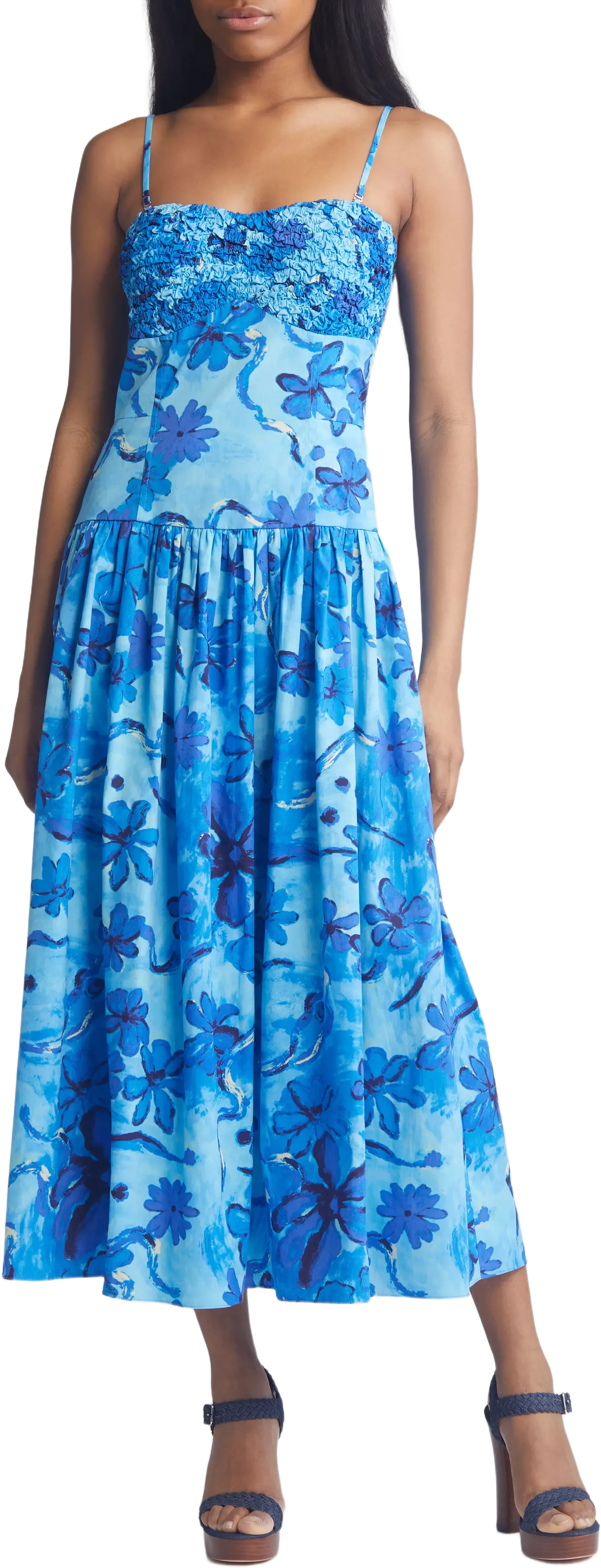 MOON RIVER Floral Print Sleeveless Sundress
