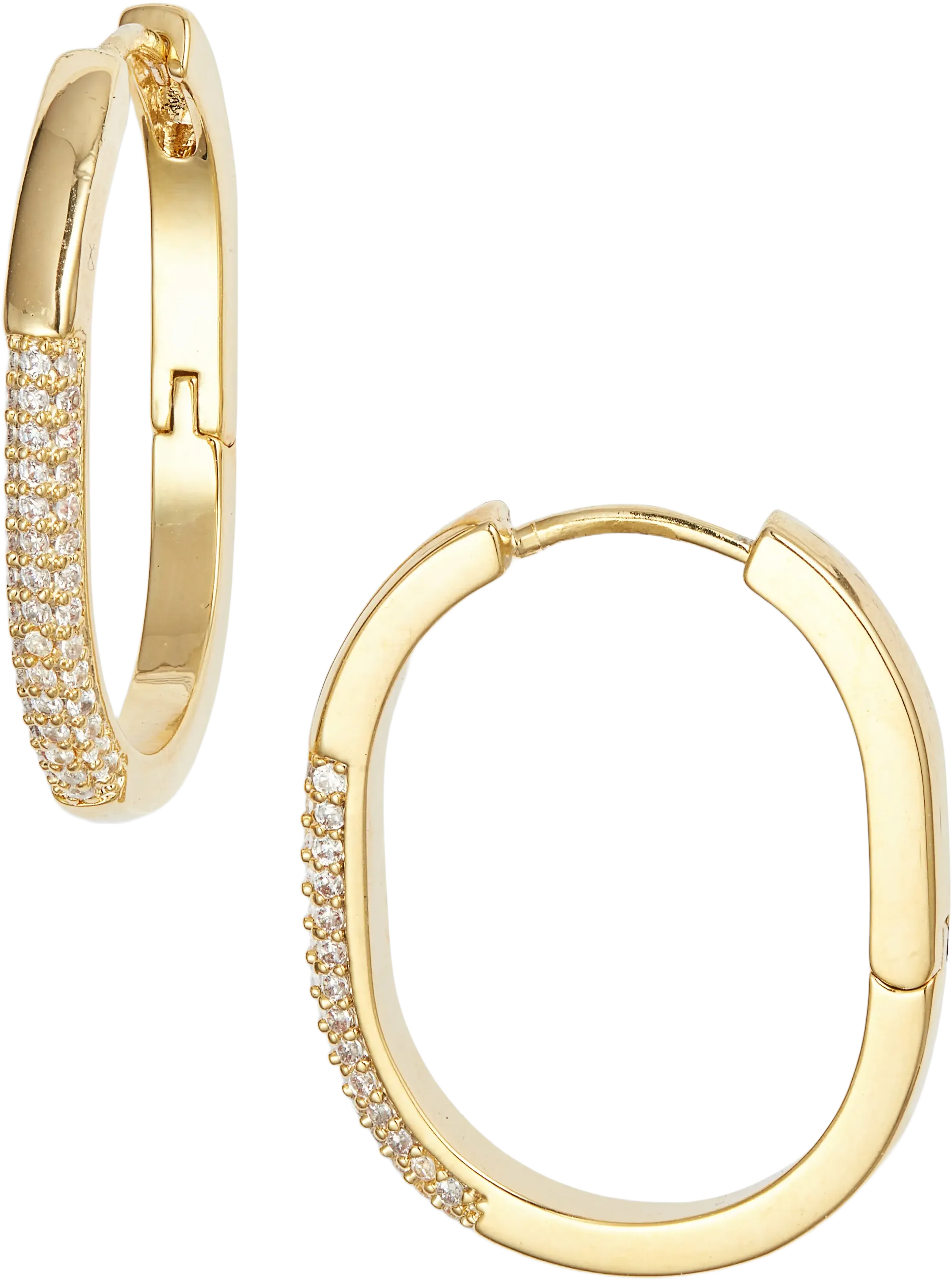 Nordstrom Pavé Cubic Zirconia Elongated Hoop Earrings
