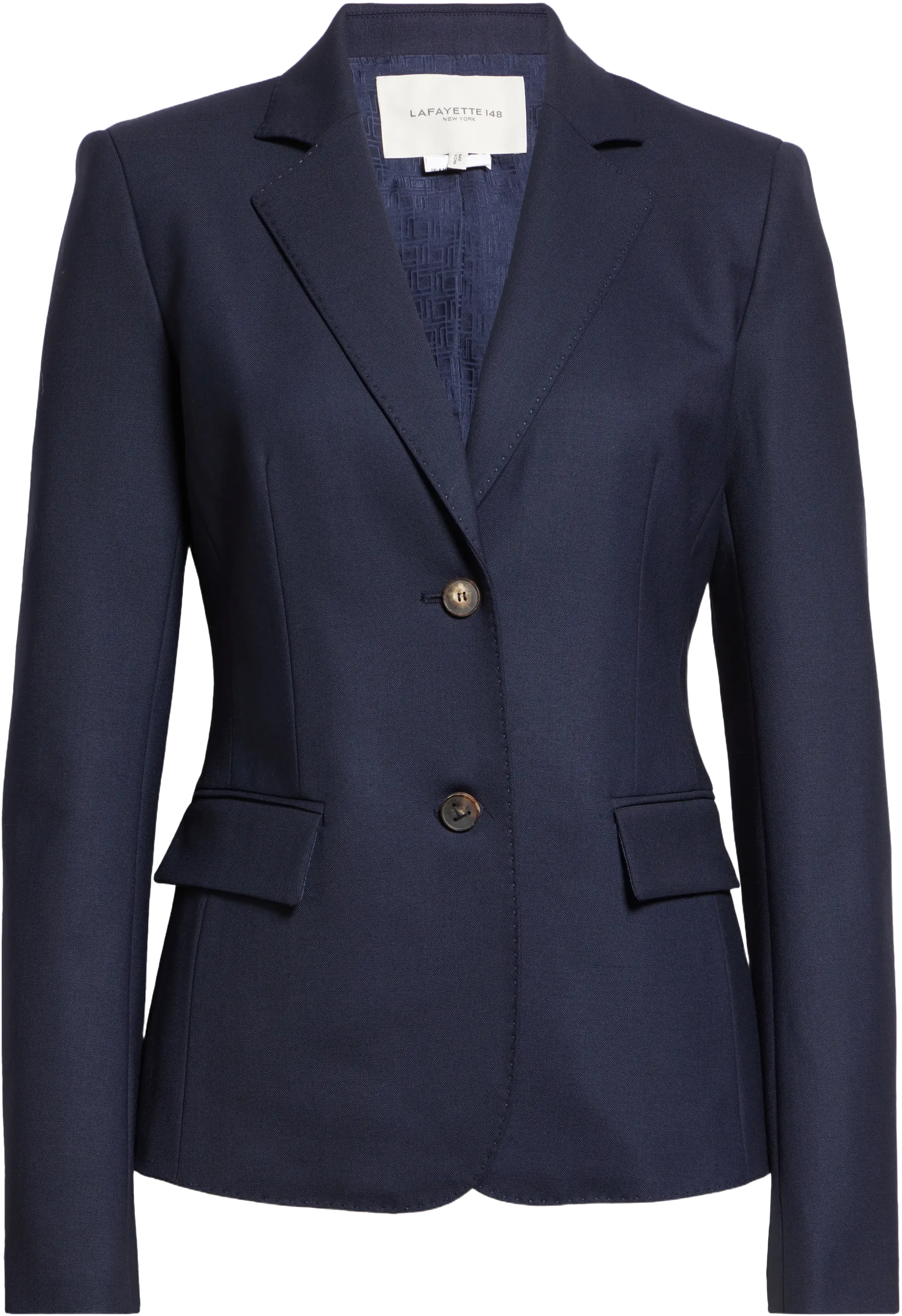 Lafayette 148 New York Fitted Stretch Wool Blazer