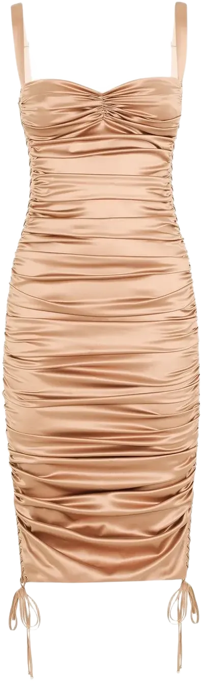 ruched mid-length dress
