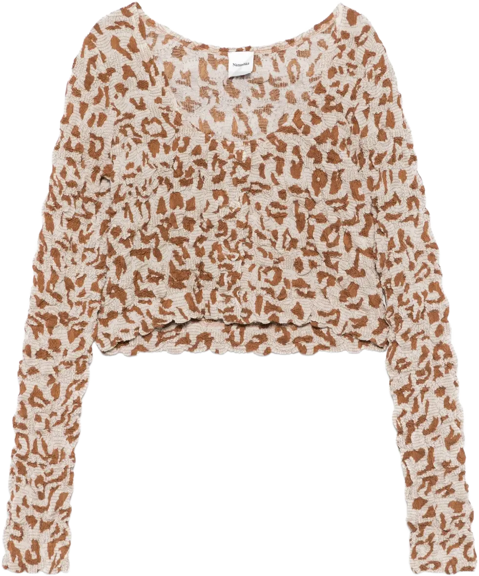 graphic-print cropped top 