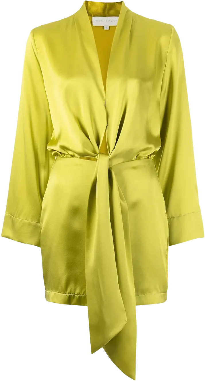 tie-front silk satin minidress