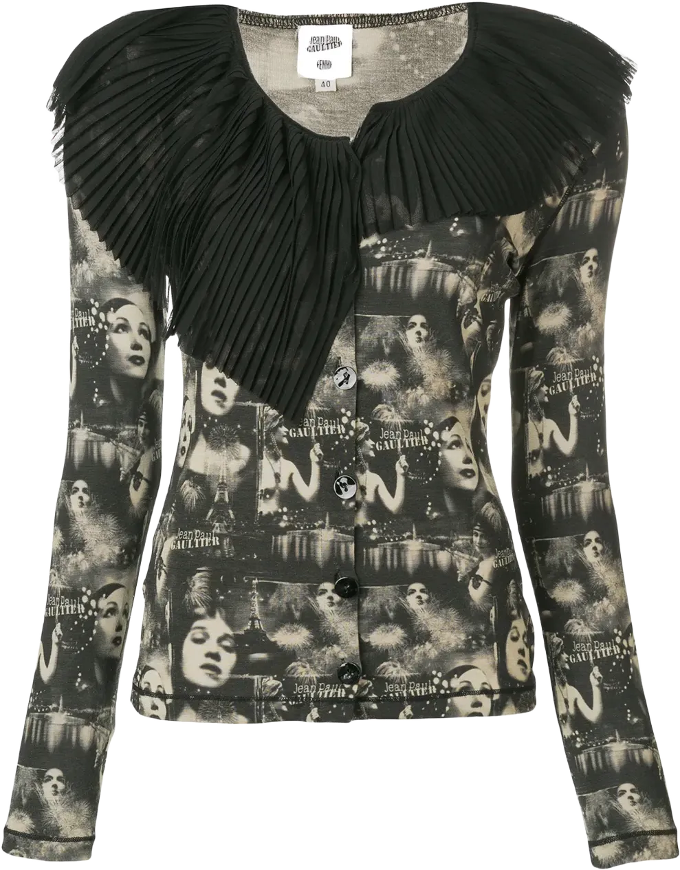 faces printed cardigan