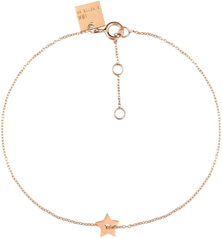 Ginette NY Women's Metallic Ladies 18K Rose Milky Way Open Star Bracelet