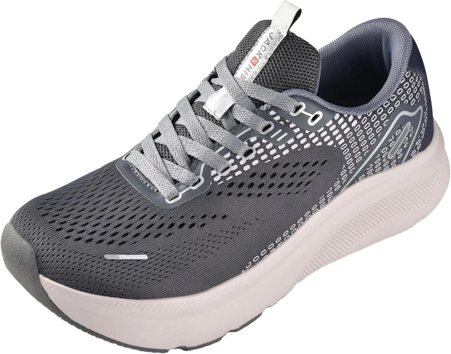 JACKSHIBO Wide Toe Box Shoes Women Arch Support Wide Sneakers for Running Walking Athletic Tennis Orthopedic Plantar Fasciitis Workout Flux Footwear with Thick Cushion Zero Drop Sole Width Shoes 8.5 Wide Grey