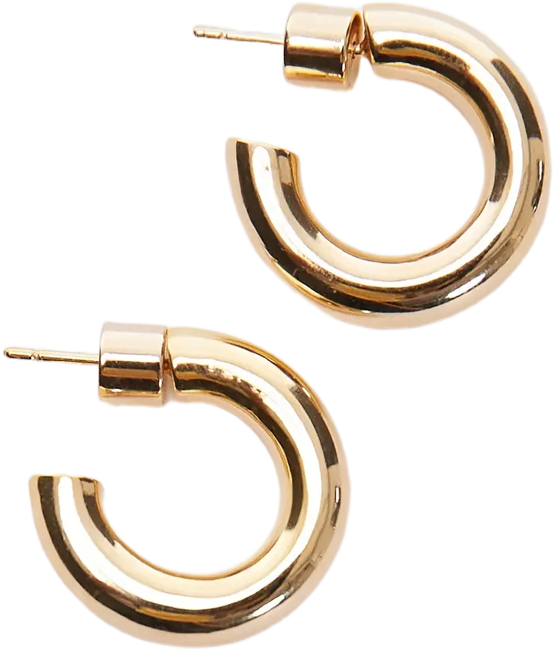 ARKET 20mm open hoop earrings in gold plated brass
